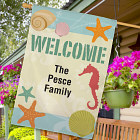 Personalized Seashells Welcome House Flag 83036152L